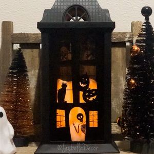 Black Hocus Pocus Wiched Skeleton Lantern for Halloween Decor - Haunted …